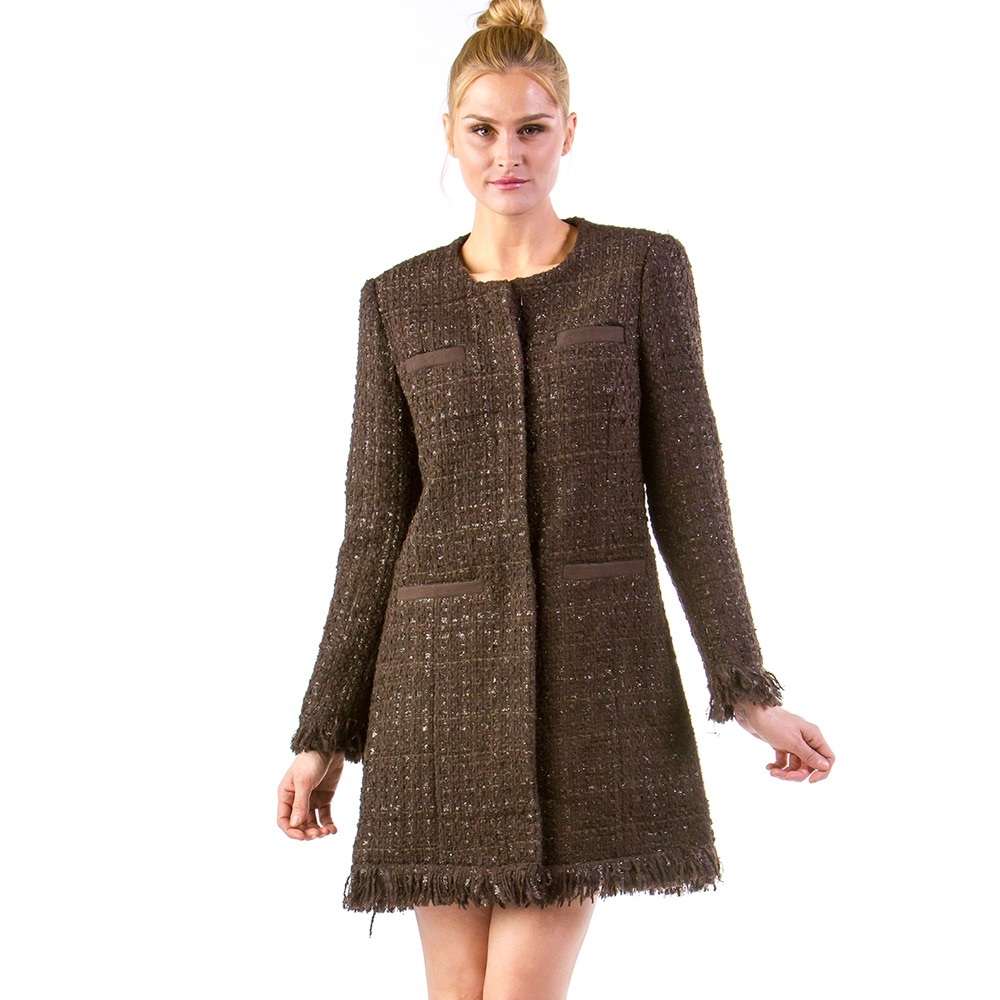 Tweed shredded edge jacket; NEW WITH TAG; retails new at $360